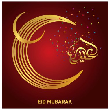 Eid Mubarak Müslüman topluluk Festivali kutlamaları için Arapça hat ile