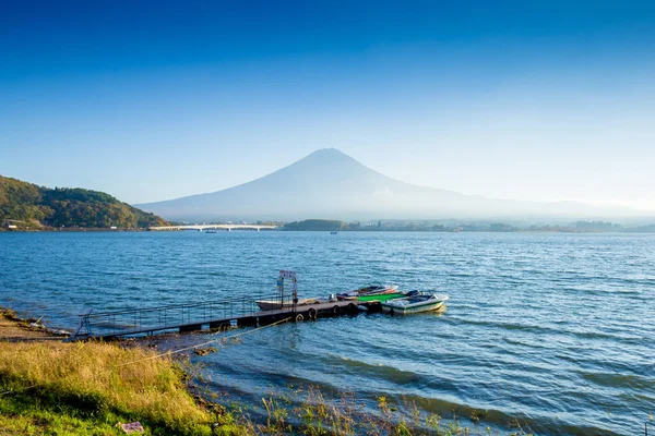 Monte Fuji Visto Desde Lago Kawaguchiko Japón Condimento Otoño — Foto de Stock