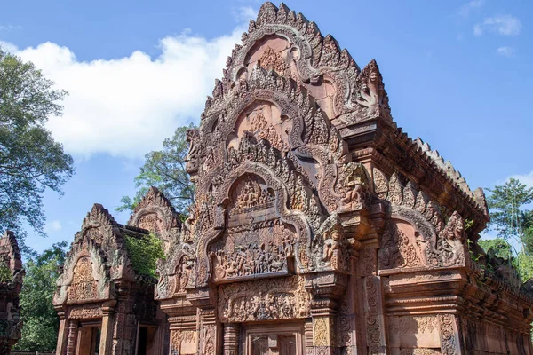 Świątynia Banteay Srei Świątynia Ban Tai Srei Kompleksu Angkor Kambodży — Zdjęcie stockowe
