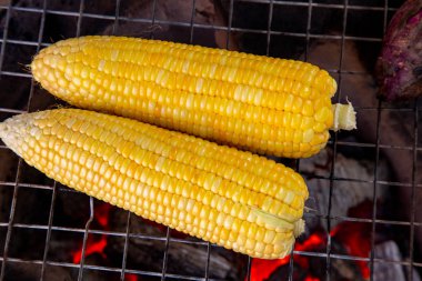 Closeup tüm Mısır ızgara