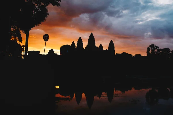Altın Gökyüzü Şeklinde Angkor Wat Siem Reap Kamboçya Dünya Mirası — Stok fotoğraf