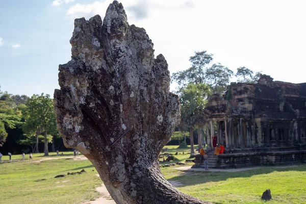 Entrada Angkor Wat Patrimonio Mundial También Una Las Siete Maravillas — Foto de Stock