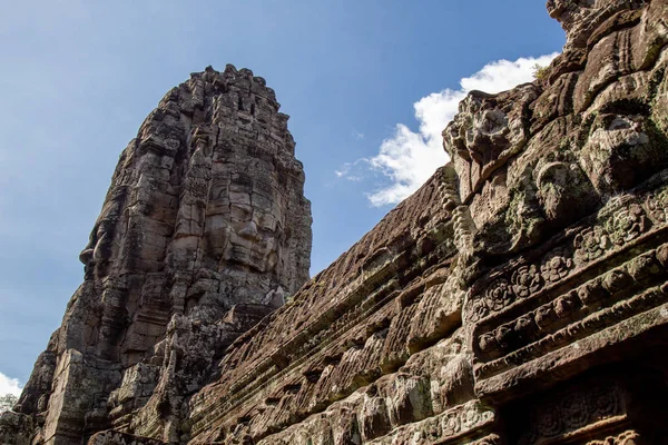 Antiguo Nombre Del Templo Bayon Angkor Con Caras Piedra Siem —  Fotos de Stock