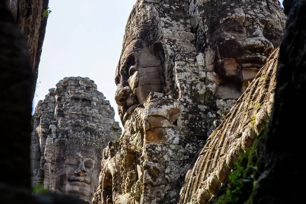 Antiguo Nombre Del Templo Bayon Con Caras Piedra Angkor Thom —  Fotos de Stock