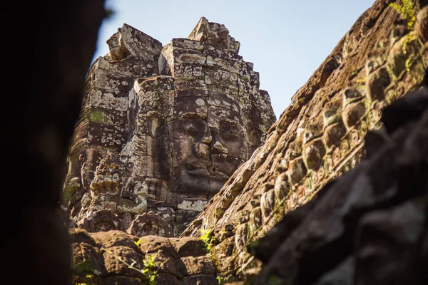 Antiguo Nombre Del Templo Bayon Con Caras Piedra Angkor Thom —  Fotos de Stock