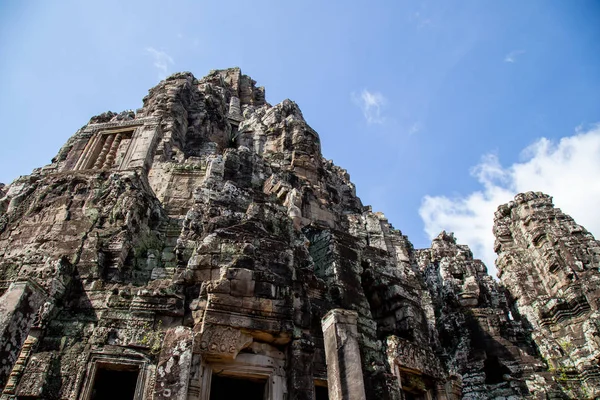 Antiguo Nombre Del Templo Bayon Con Caras Piedra Angkor Thom —  Fotos de Stock