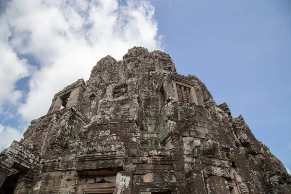 Antiguo Nombre Del Templo Bayon Angkor Con Caras Piedra Siem —  Fotos de Stock