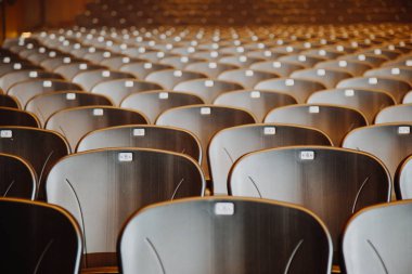 Koltuk numaralı salonda şov için hazır boş rahat kol sandalye