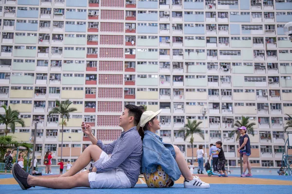 Choi Hung Hongkong Hongkong Września 2018 Para Widoku Choi Hung — Zdjęcie stockowe