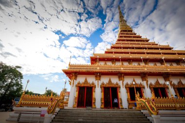 Güzel manzara Wat Nong Wang tapınakta Khon Kaen, Thailand