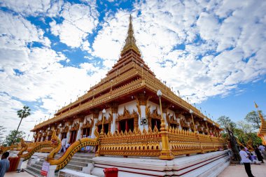 Güzel manzara Wat Nong Wang tapınakta Khon Kaen, Thailand