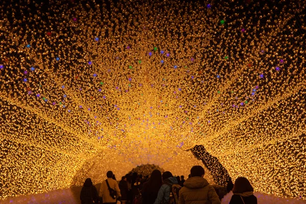 Nagoya Japan December 2018 Giant Led Ljus Tunneln Den Berömda — Stockfoto