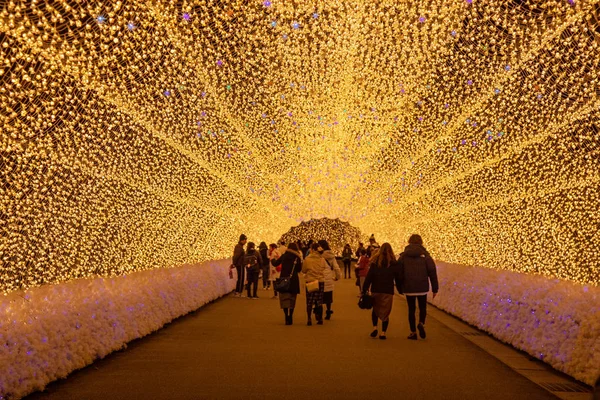 Nagoya Japan December 2018 Giant Led Ljus Tunneln Den Berömda — Stockfoto