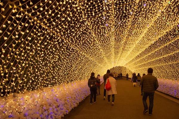 Nagoya Japan December 2018 Giant Led Ljus Tunneln Den Berömda — Stockfoto