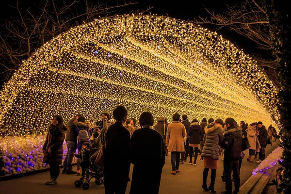 Nagoya Japan December 2018 Giant Led Ljus Tunneln Den Berömda — Stockfoto