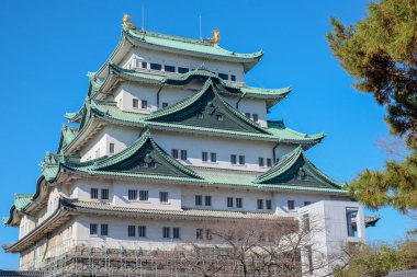 Nagoya Kalesi yeşil çatı ile Japonya'da ünlü bir kale olduğunu. 