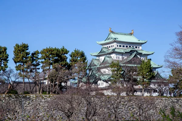 Castelo Nagoya Castelo Famoso Japão Com Telhado Verde — Fotografia de Stock