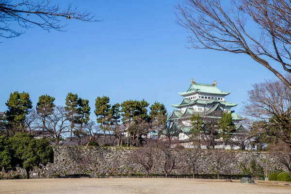 Nagoya castle is a famous castle in Japan with green roof.