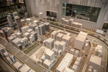 Nagoya Müzesi, Japonya - Aralık 2018: İçinde Nagoya şehir Bilim Müzesi Bilim harikalar Oda sahte şehir ve taşıma simülatörü ile.