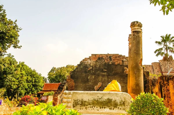 Ruina Wat Mahathat Ayutthaya Tailandia Monumento Templo Histórico Tailandia Con — Foto de Stock