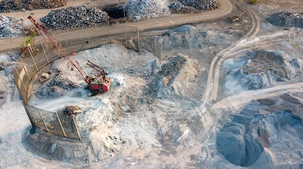 Oppervlakte Van Cement Ruwe Grondstoffen Uit Luchtfoto Cementindustrie — Stockfoto