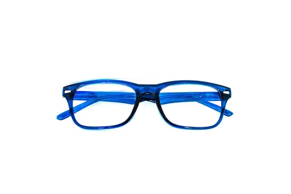 Μπλε Γυαλιά Απομονώθηκαν Λευκό Φόντο Vintage Κορνίζα Για Γυαλιά Ηλίου — Φωτογραφία Αρχείου