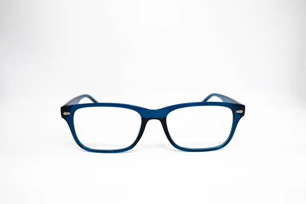 Blå Glasögon Isolerade Vit Bakgrund Vintage Ram För Solglasögon Abstrakt — Stockfoto