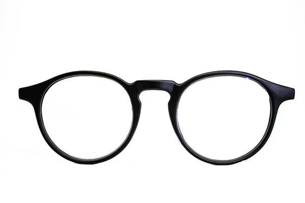 Gafas Aisladas Sobre Fondo Blanco Montura Negra Clásica Para Gafas —  Fotos de Stock