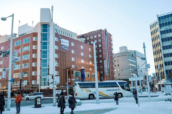 Hakodate Hokkaido Japan Prosinec 2019 Pohled Moderního Architekta Před Vlakovým — Stock fotografie