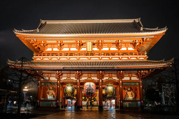 Asakusa Tokyo Japan Februari 2020 Röda Lyktan Sensoji Templet Kaminarimon — Stockfoto