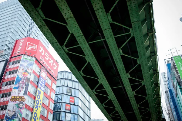 Tokio Japonsko Únor 2020 Neonová Světla Reklamy Billboardy Budovách Akihabaře — Stock fotografie