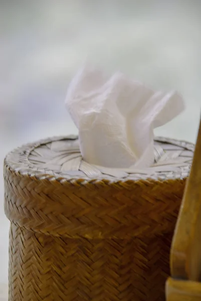 Bir hasır doku kutu yakın çekim