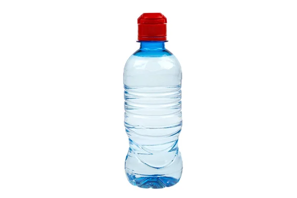 Gesloten Plastic Fles Met Water Witte Achtergrond — Stockfoto