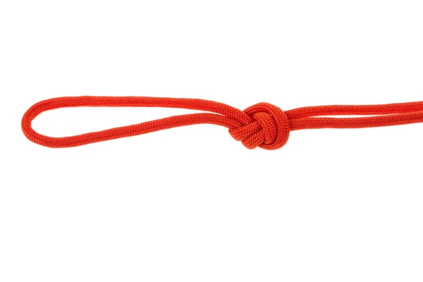 Knot Loop Red Rope White Background — Stock Photo, Image