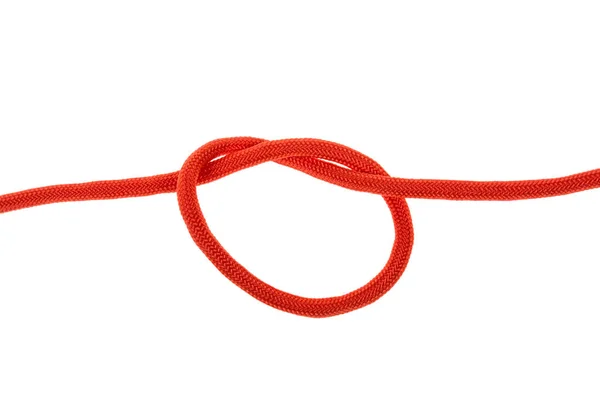 Knot Loop Red Rope White Background — Stock Photo, Image
