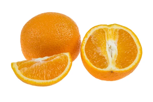 Narancs Szeleteket Vágott Fehér Háttér — Stock Fotó