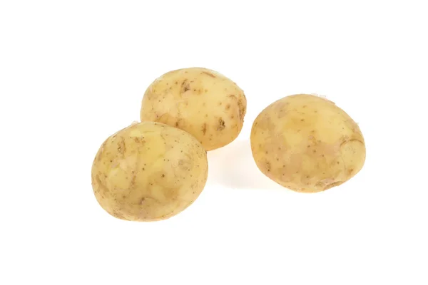 Jonge Aardappelen Een Witte Achtergrond — Stockfoto