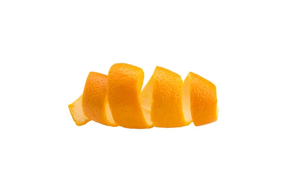 白い背景に分離したオレンジの皮の皮 — ストック写真