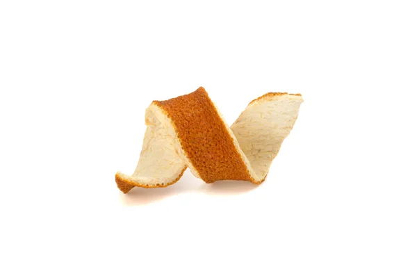 白色背景上的干橙皮 — 图库照片