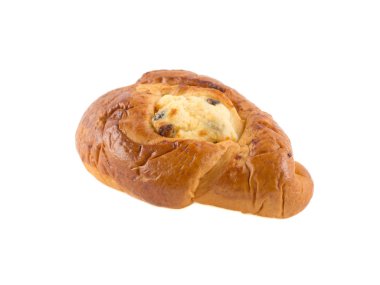 peynir ile doldurulmuş tatlı çörek, ev yapımı hamur beyaz arka plan üzerinde izole