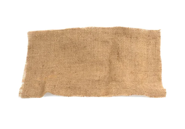 Cloth Burlap Piece Isolated White Background — Stock Photo, Image