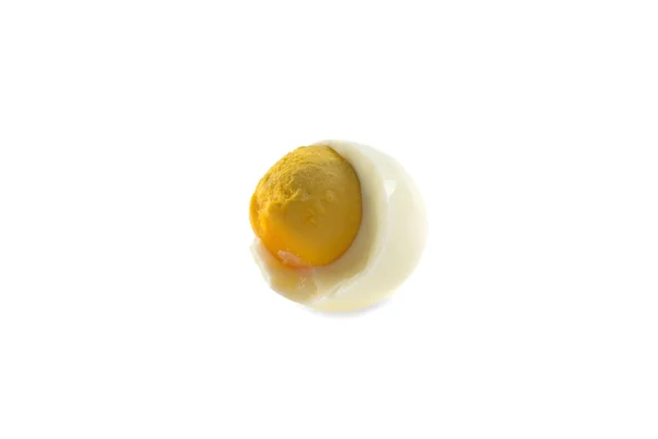 Huevo Pollo Cocido Pelado Aislado Sobre Fondo Blanco — Foto de Stock