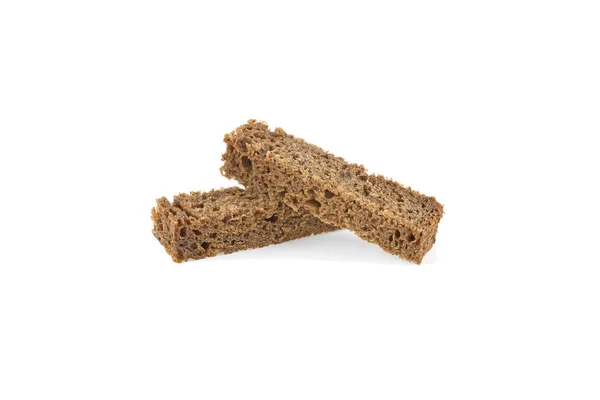 Cracker Sticks Von Dunklem Brot Isoliert Auf Weißem Hintergrund — Stockfoto