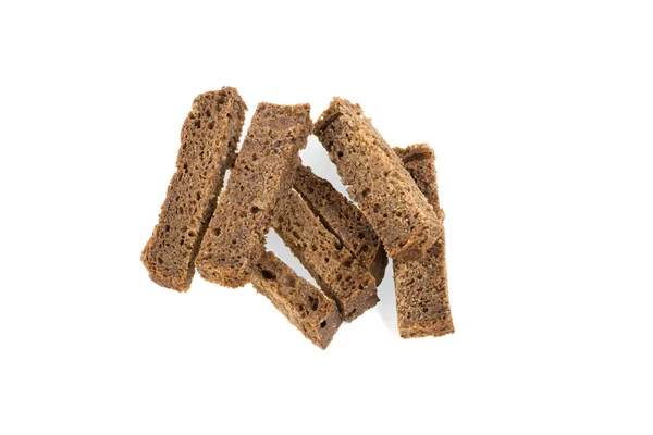 Cracker Sticks Von Dunklem Brot Isoliert Auf Weißem Hintergrund — Stockfoto