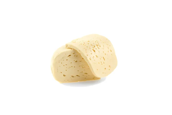Homemade Cheese Brynza Isolated White Background — Stock Photo, Image