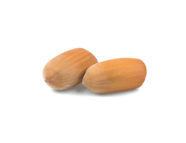 Lískové Ořechy Skořápce Izolovaných Bílém Pozadí — Stock fotografie