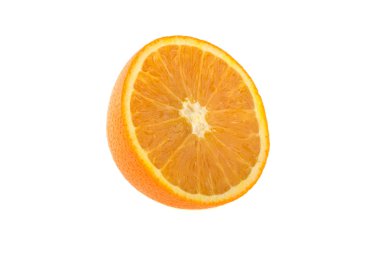 Beyaz arkaplanda izole edilmiş turuncu dilim