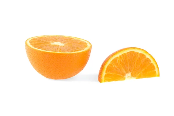 Φέτα Πορτοκαλιού Απομονωμένη Λευκό Φόντο — Φωτογραφία Αρχείου