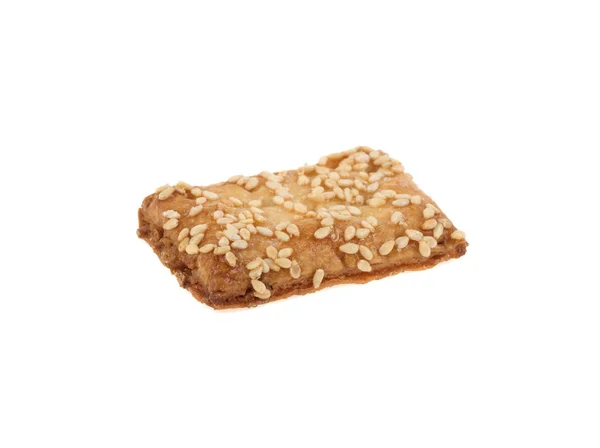 Kekse Mit Sesam Isoliert Auf Weißem Hintergrund Süße Kekse Hausgemachter — Stockfoto