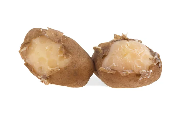 Gekookte Aardappelen Geïsoleerd Witte Achtergrond — Stockfoto
